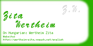 zita wertheim business card